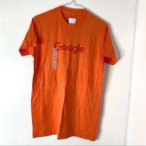 Google Tonal Tee Coral Orange Official Merch Ribbed Crew Neck Graphic NWT